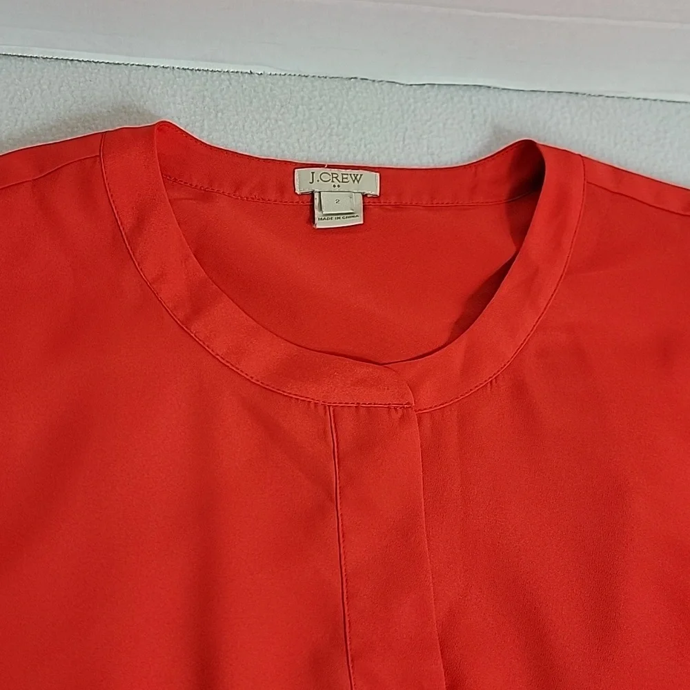 J. Crew Women's Red 1/2 Button Sleeveless Top, 2 - Picture 4 of 7